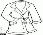 Un long manteau pour femme avec un col de chemise et une ceinture nouée