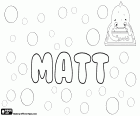 Matt, variante de Mat, nom de garçon anglais, forme abrégée de Matthew, Matthieu, dérivé du nom grec Matthaios qui vient du nom hébreu Mattityahu signifiant don de Yahweh