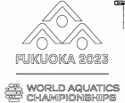 Le logo des Championnats du monde de natation 2023, Fukuoka, Japon, du 14 au 30 juillet 2023