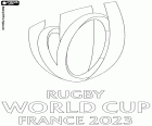 Logo de la Coupe du Monde de Rugby 2023 qui se déroulera en France du 8 septembre au 28 octobre 2023