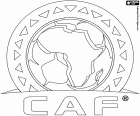 Logo de la CAF, Confédération africaine de football, en anglais : Confederation of African Football. La CAF est la confédération des associations nationales de football en Afrique. Son siège est situé à la Ville du 6 octobre, près du Caire, en Égypte