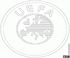 Logo de l'UEFA, l'Union des associations européennes de football, Union of European Football Associations, en anglais. L'UEFA est la confédération européenne des associations nationales de football. Son siège est situé à Nyon, en Suisse