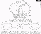 Logo du Championnat d'Europe féminin de l'UEFA 2025, l'Euro féminin qui se déroulera en Suisse du 2 au 27 juillet 2025.