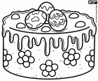 Coloriage Gâteau décoré pour Pâques