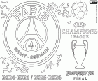 Coloriage PSG, champions x2 Ligue des champions 20