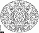 Coloriage Mandala figuratif d’automne