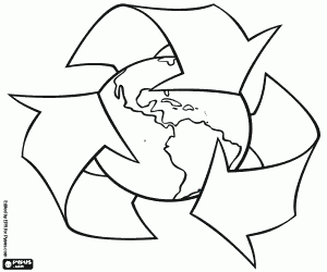 Coloriage Le recyclage contribue à la terre