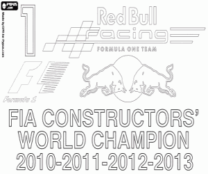 Coloriage Red Bull Racing, champion F1 2013