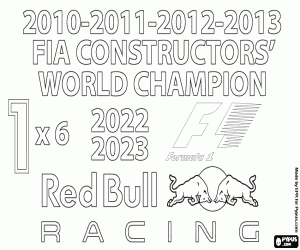 Coloriage Red Bull Racing, champion de F1 x6