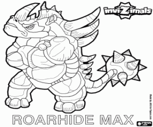 Coloriage Le redoutable Invizimal Roarhide Max