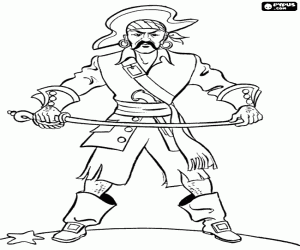 Coloriage Redoutable pirate avec épée