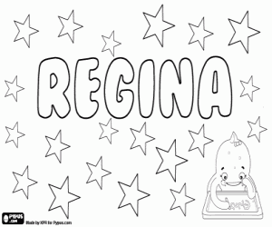 Coloriage Regina, nom dans plusieurs langues