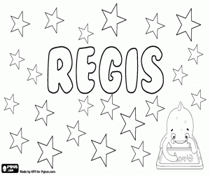 Coloriage Regis, nom masculin français