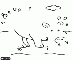 Coloriage Reliez les points pour dessiner un cochon