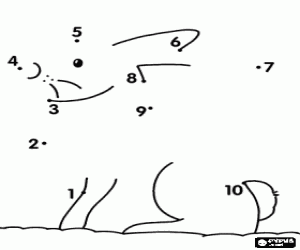 Coloriage Reliez les points d'un animal