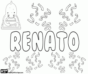 Coloriage Renato, nom d’origine latine