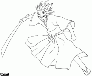 Coloriage Renji Abarai dans la lutte