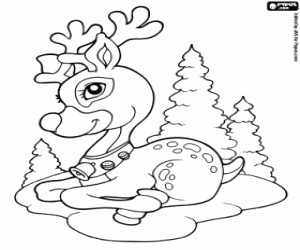 Coloriage Renne du Père Noël