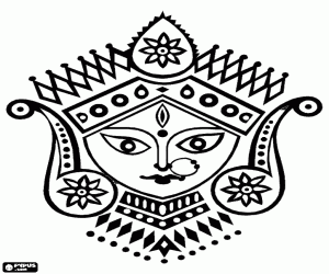 Coloriage Représentation de la déesse Durga