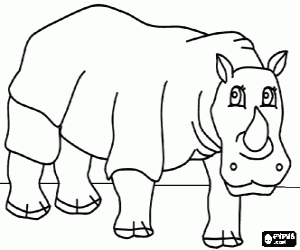 Coloriage Rhino regardant vers l'avant