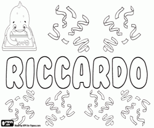 Coloriage Riccardo, nom italien