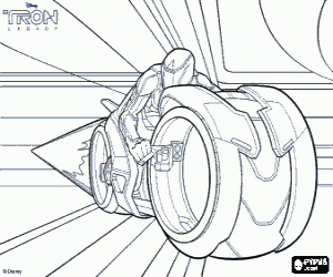 Coloriage Rinzler dans la moto, Tron
