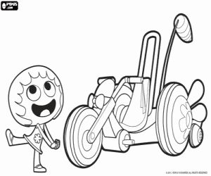 Coloriage Rita avec son tricycle précieux