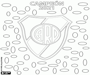 Coloriage River Plate, champion 2021