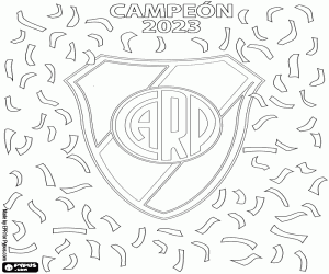 Coloriage River Plate, champion 2023