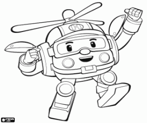 Coloriage Le robot hélicoptère Helly