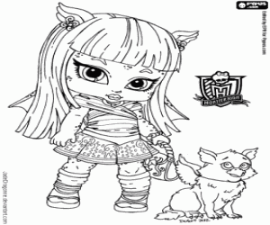 Coloriage Rochelle Goyle, Monster High Baby