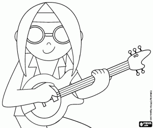 Coloriage Rocker avec la guitare