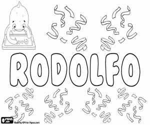 Coloriage Rodolfo, prénom masculin