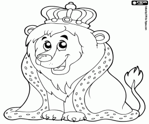 Coloriage Le roi lion avec couronne