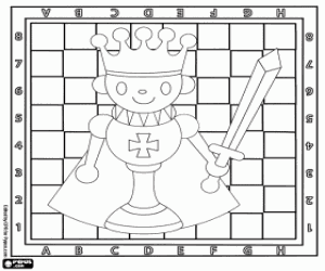 Coloriage Le roi et l'échiquier