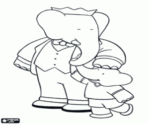 Coloriage Le roi des éléphants, Babar