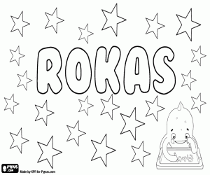 Coloriage Rokas, nom lituanien pour garçon
