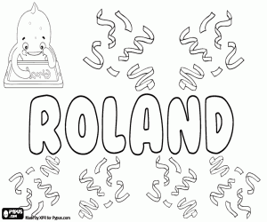Coloriage Roland, nom en plusieurs langues