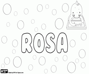 Coloriage Rosa, nom dans plusieurs langues