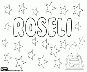 Coloriage Roseli, variante de Rosalie