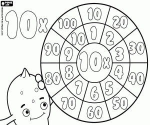 Coloriage La roue de la multiplier par 10