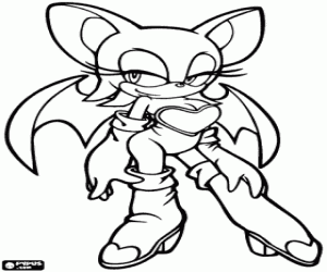 Coloriage Rouge the Bat, Sonic