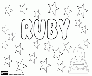Coloriage Ruby, nom anglais