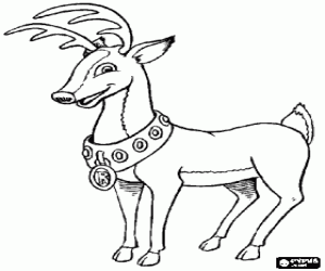 Coloriage Rudolph, le leader du renne