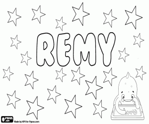 Coloriage Rémy, nom français pour garçon