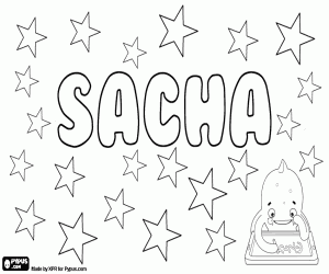 Coloriage Sacha, variante de Sasha