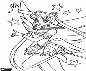 Coloriage Sailor Moon est Serena Tsukino