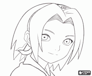 Coloriage Sakura Haruno, un ninja de Naruto