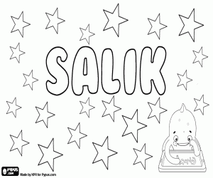 Coloriage Salik, nom pour garçon