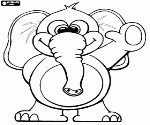 Coloriage Salutation d'éléphant avec la jambe